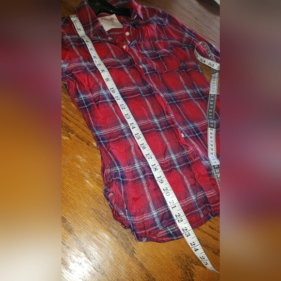Mossimo Supply Co. Red and Blue Plaid Flannel Shirt - Picture 8 of 8
